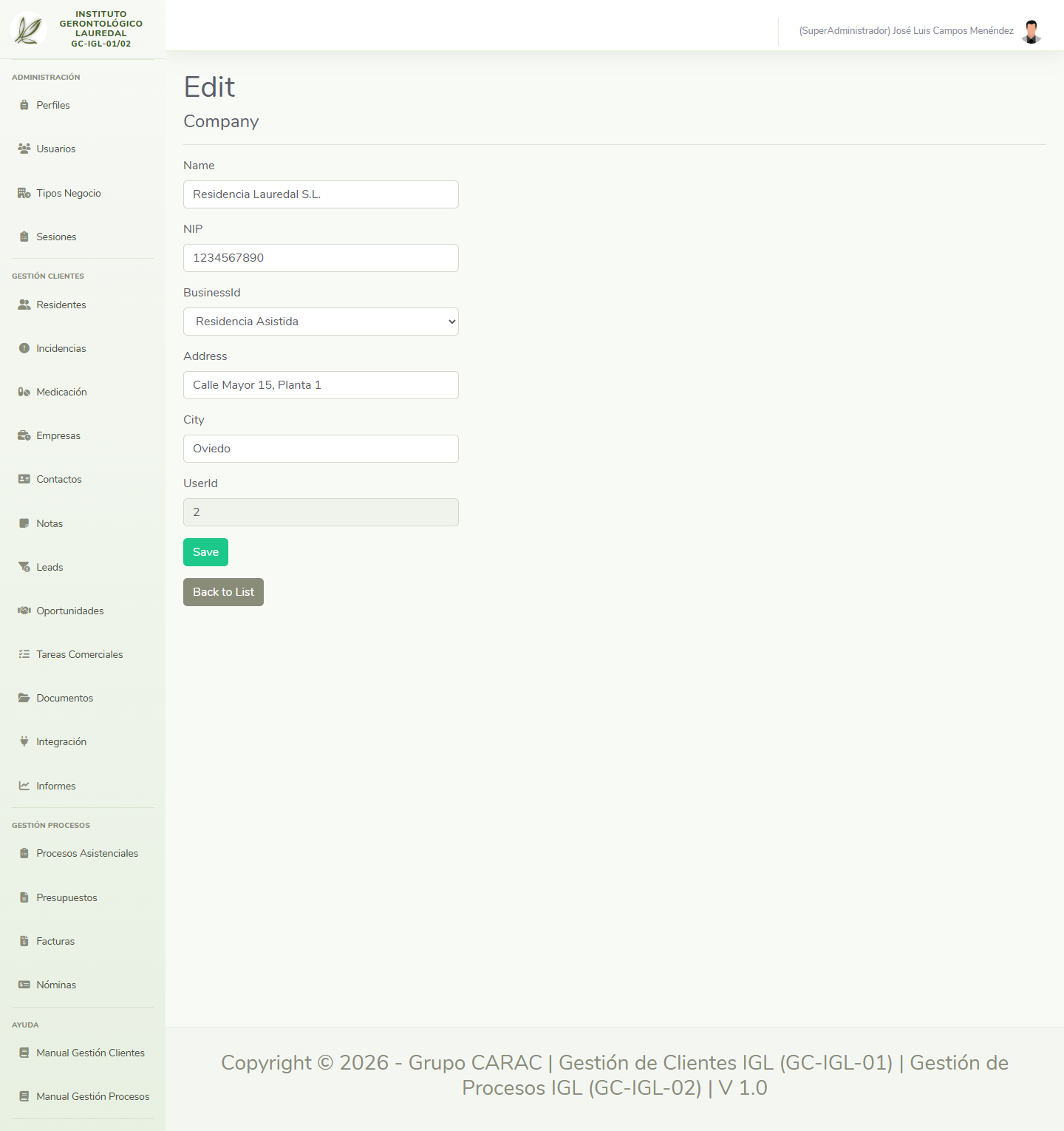 Editar empresa