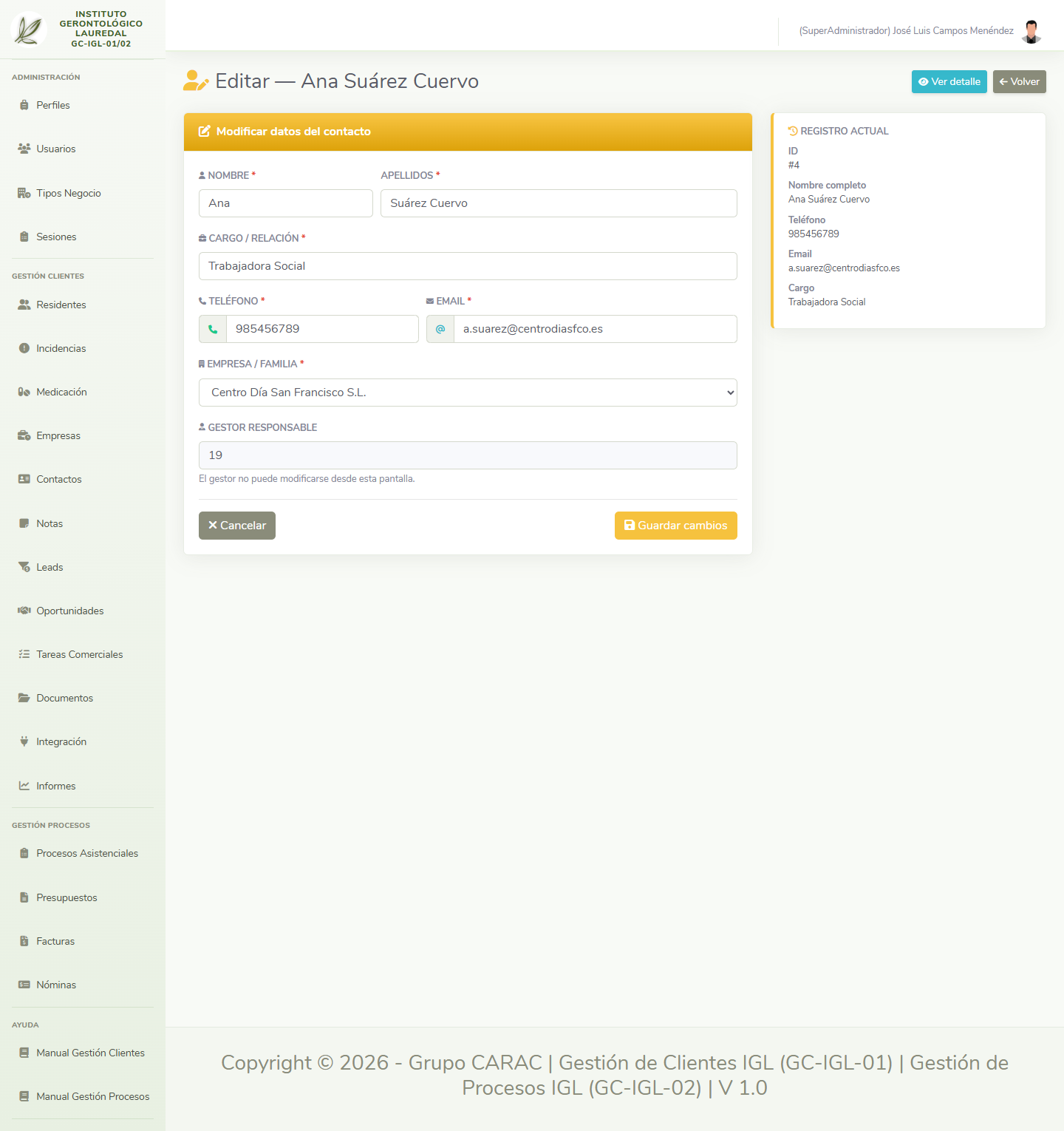 Editar contacto